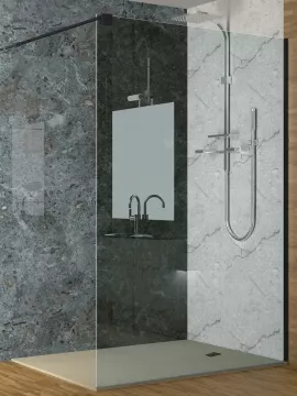 Mampara de ducha cristal fijo 8 mm 200 cm de altura - modelo Screen 2
