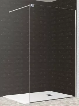 Mampara de ducha cristal fijo transparente con toallero - Serie 7