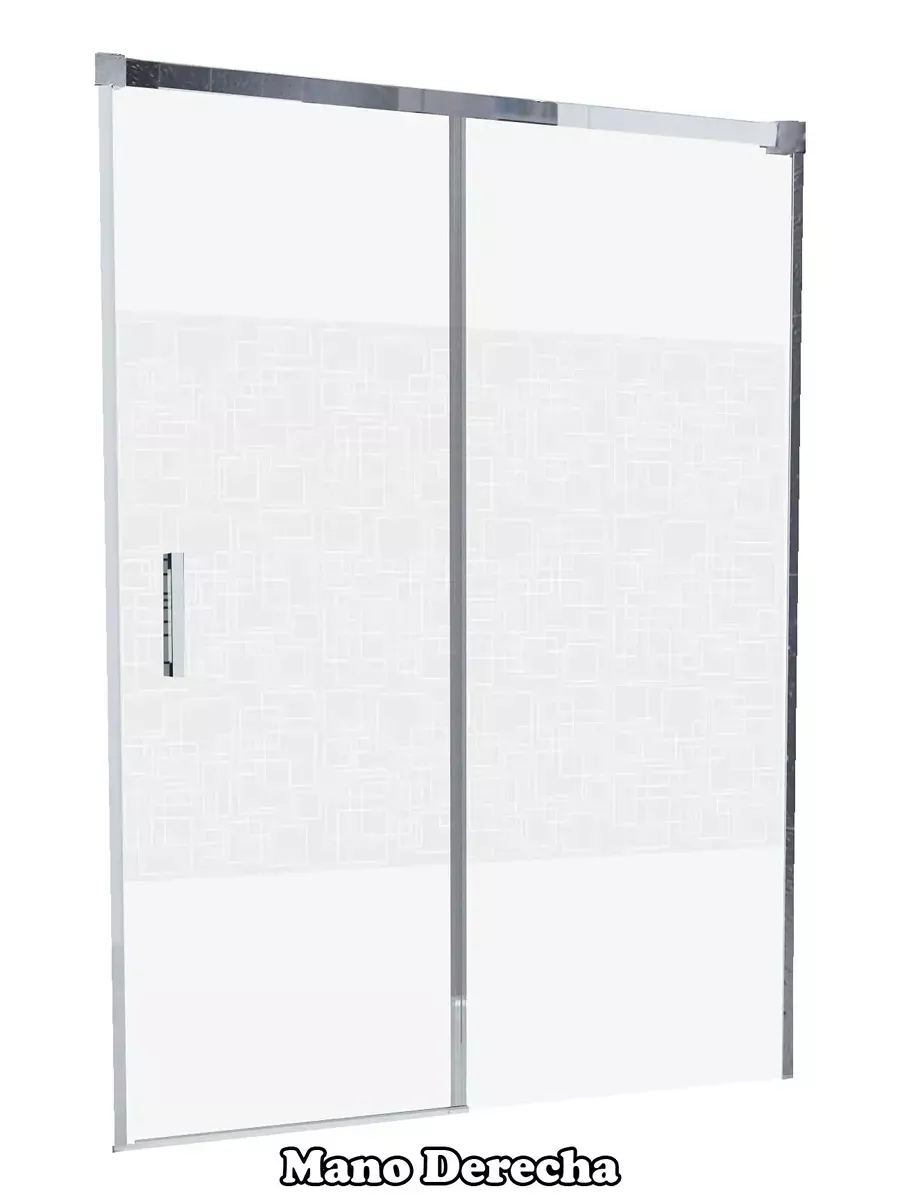 Mampara de ducha Frontal 1 fijo con 1 corredera Serigrafiado Paint - modelo Contract