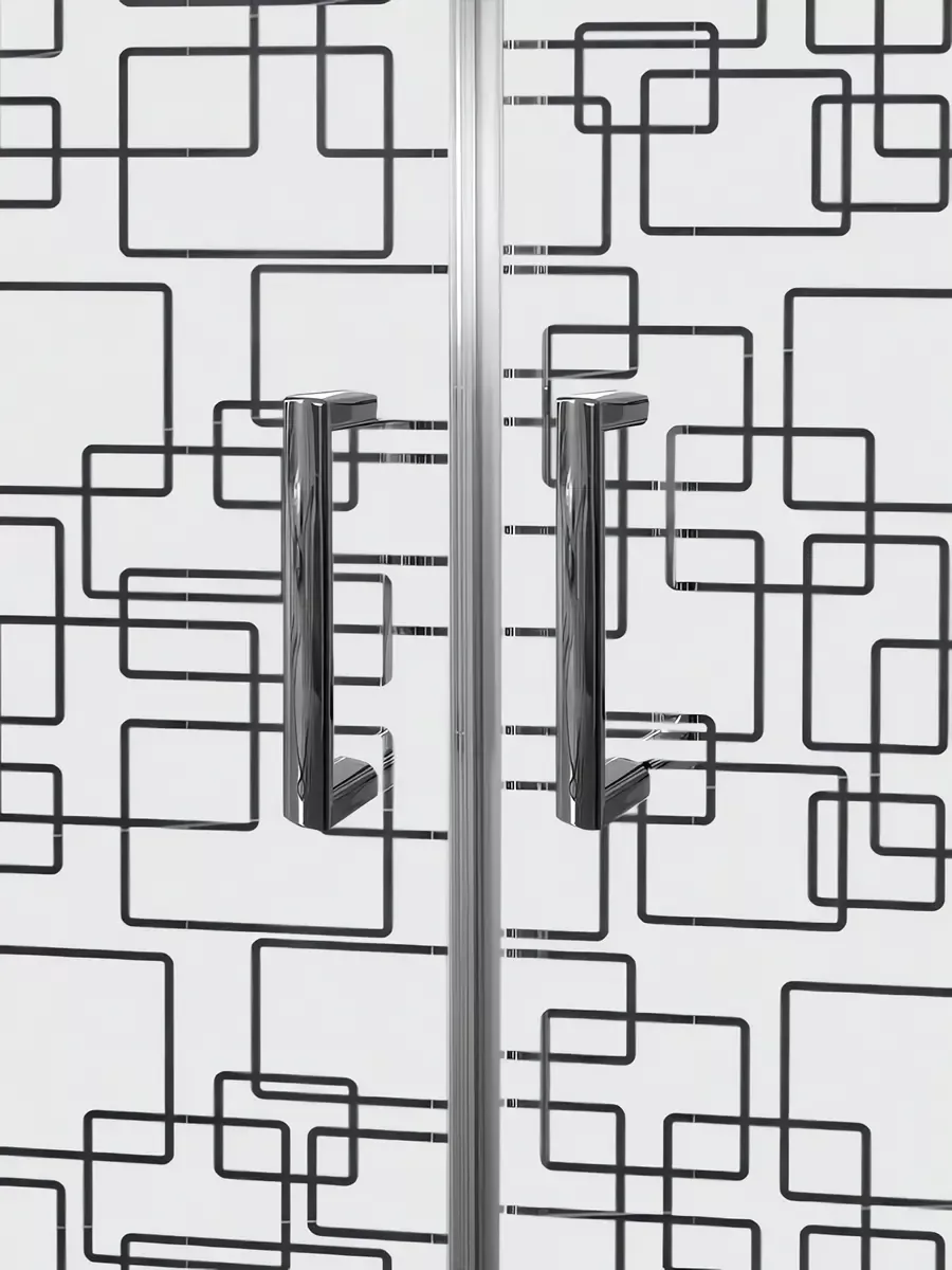 Mampara de ducha Frontal 2 fijos con 2 correderas serigrafía Paint - modelo Contract