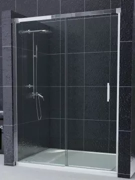 Mampara de ducha Frontal 1 fijo con 1 corredera Transparente - Serie 11