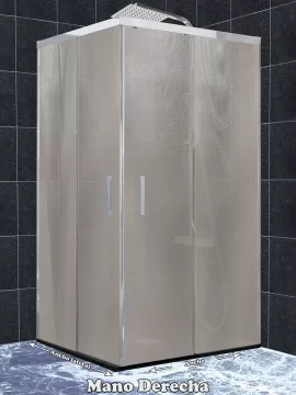 Mampara de ducha 2 fijos con 2 puertas correderas en vértice New Glass - modelo Contract 2