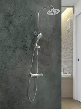 Columna de ducha redonda con termostática