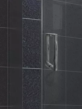 Mampara de ducha frontal 1 fijo + puerta abatible a la pared - Serie 6