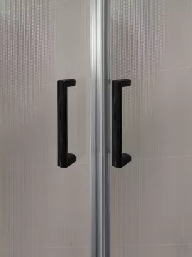 Mampara de ducha Frontal 2 fijos con 2 correderas New Glass perfil negro - modelo Contract 2