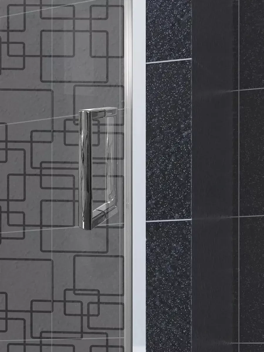 Mampara de ducha Frontal 1 fijo con 1 corredera Serigrafiado Paint - modelo Remind