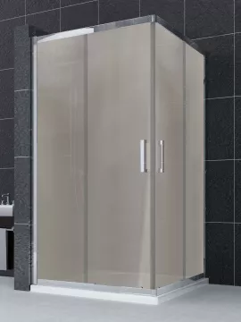 Mampara de ducha 2 fijos con 2 correderas en vértice cristal mate New Glass - modelo Remind