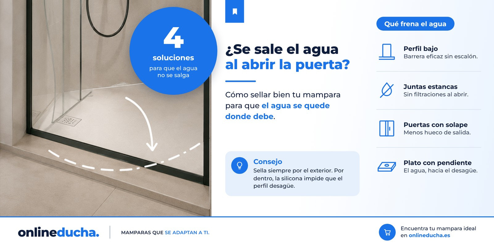 Cómo sellar una mampara de ducha para que no se salga el agua